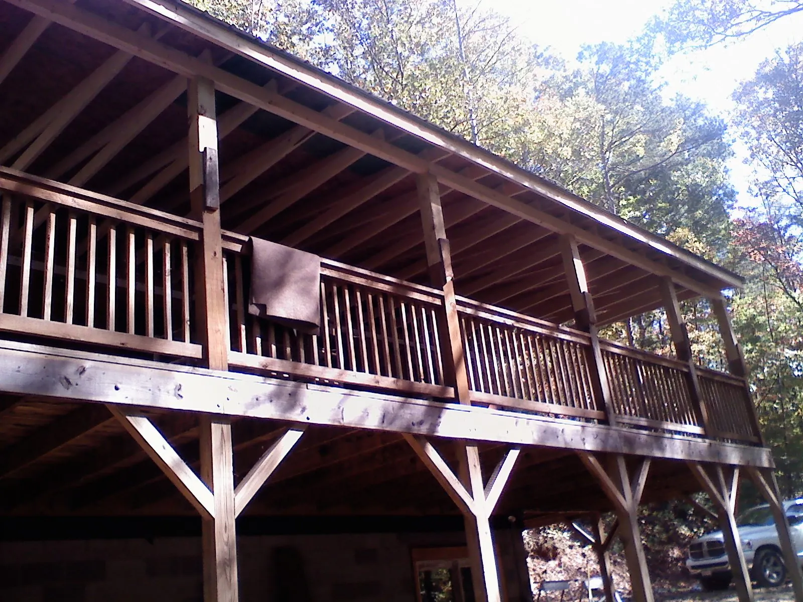 Timber framing under a new elevated porch and deck — Roof Leak Repair in Scottdale by Roofing Brothers